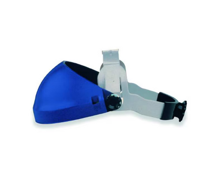 Single Crown Headgear for Faceshield, Thermoplastic, Dielectric Protection, Ratchet, Blue