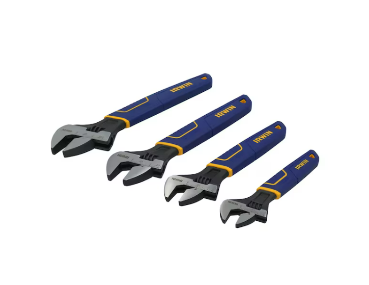 Vise-Grip Adjustable Wrench Set, 6 in, 8 in, 10 in, 12 in, Chrome, 4-Piece