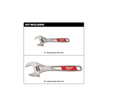 2 Pc. 6" & 10" Adjustable Wrench Set