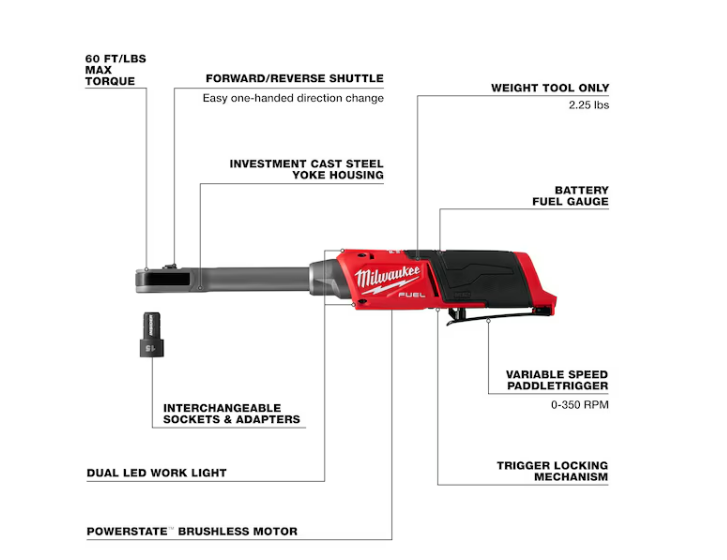 M12 FUEL INSIDER Extended Reach Box Ratchet (Tool Only)