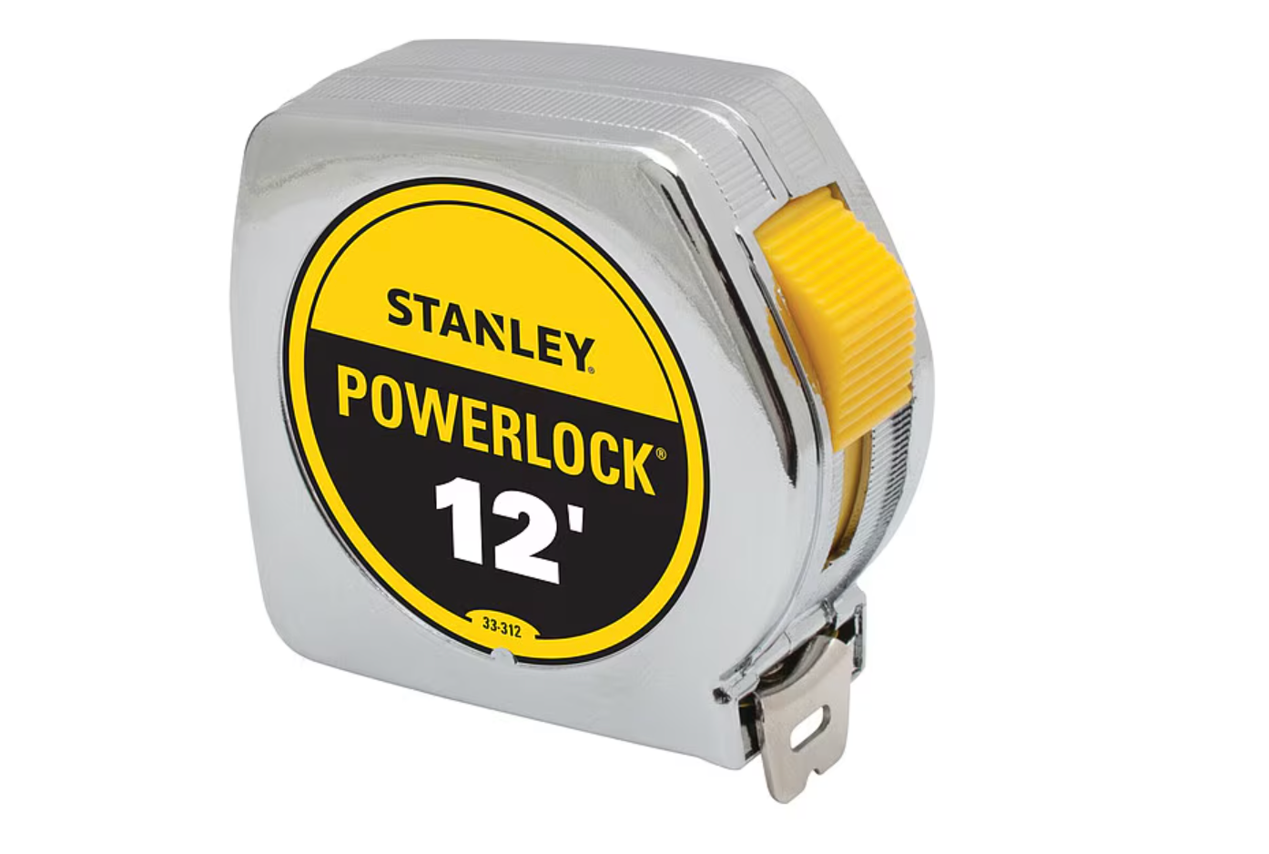 PowerLock 12 ft Tape Measure, 3/4 in Blade, True-Zero End Hook, Corrosion-Resistant, Cast-Metal Case