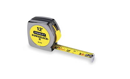 PowerLock 12 ft Tape Measure, 3/4 in Blade, True-Zero End Hook, Corrosion-Resistant, Cast-Metal Case