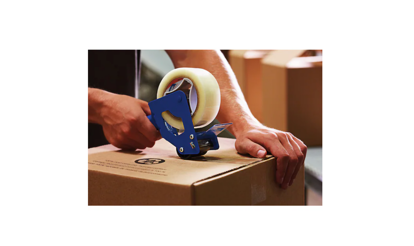 Tape Dispenser, Handheld, For Tape 2 in W, 3 in Core Dia, 11 3/4 in L, Pistol Grip, Blue